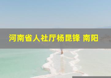 河南省人社厅杨昆锋 南阳